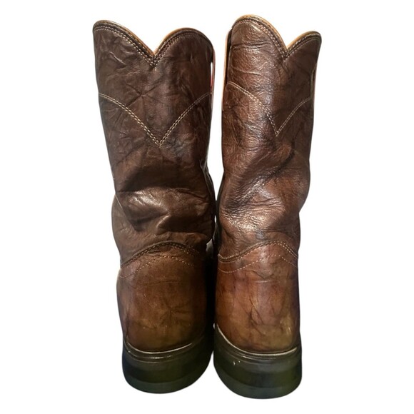 Justin Men\'s Jackson 10” Roper Boots Chestnut Marbled Style 3163 Sz 8.5 D Brown main image 4